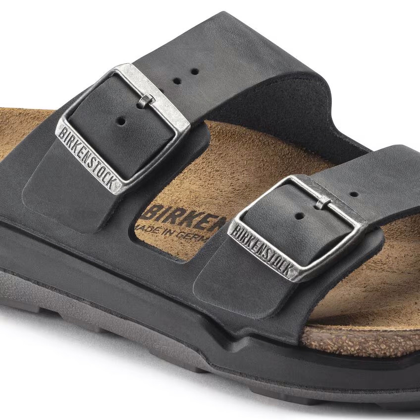 Birkenstock Arizona Rugged Black Oiled Leather Sandal | Men's