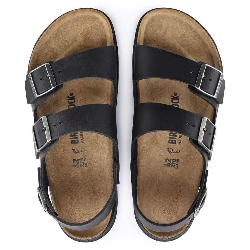 Birkenstock Milano Crosstown Black Oiled Leather Sandal | Men's