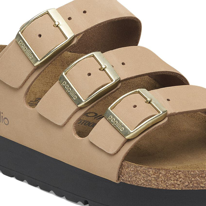 Birkenstock Florida Sandal – PAP Flex Platform Sandcastle Nubuck – Women’s