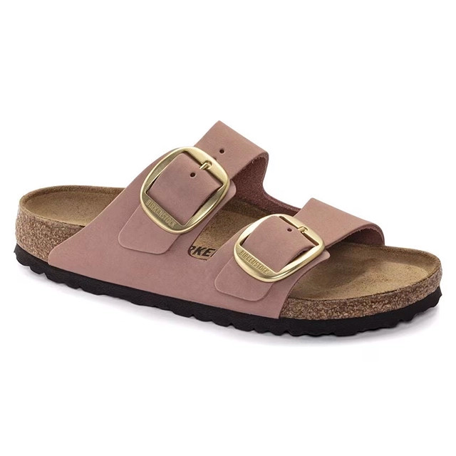 Birkenstock Arizona Big Buckle Sandcastle Nubuck Leather Sandal