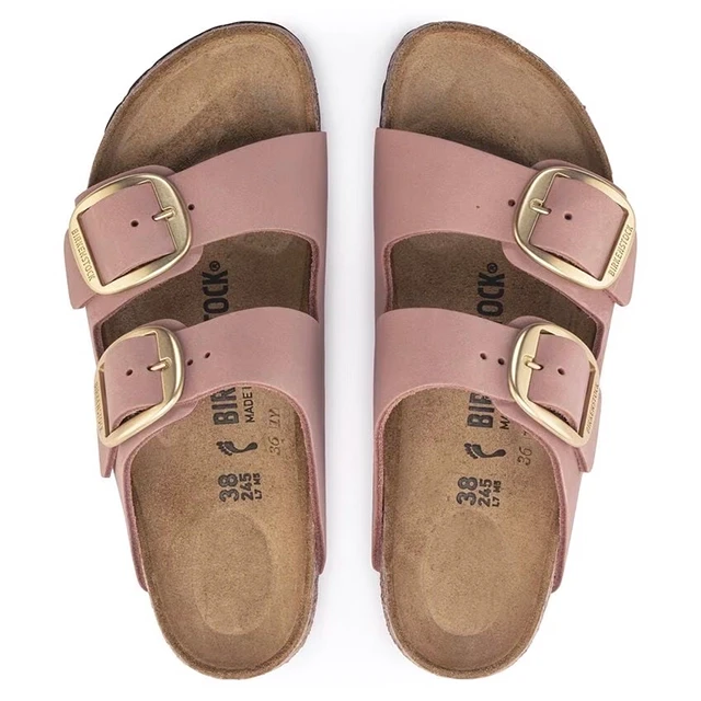 Birkenstock Arizona Sandal – Big Buckle Old Rose Nubuck Leather – Women’s