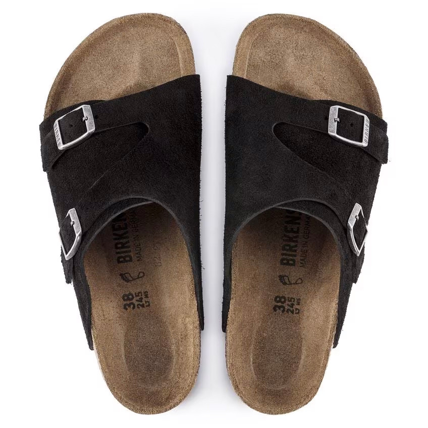 Birkenstock Zurich Black Suede Leather Sandal | Men's - Simply