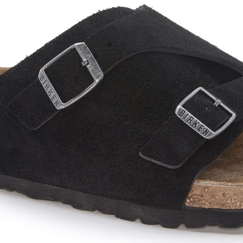 Birkenstock Zurich Black Suede Leather Sandal | Men's - Simply