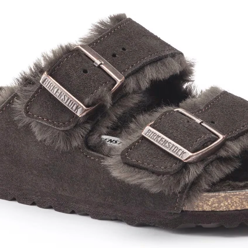 Birkenstock Arizona Shearling Sandal – Mocha Suede Leather – Unisex
