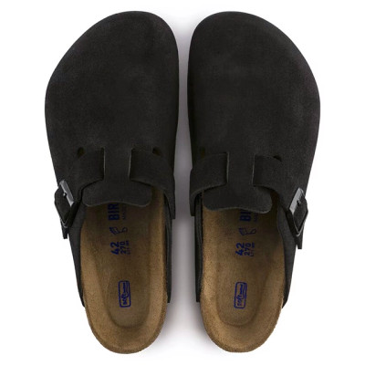 Birkenstock Boston Soft Footbed Clog – Black Suede – Unisex
