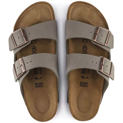 Birkenstock Arizona Birkibuc Stone – Unisex Sandal | Simply