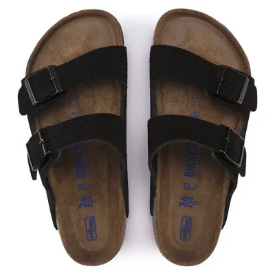 Birkenstock Arizona Soft Footbed Sandal – Black Suede Leather – Unisex