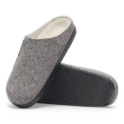 Birkenstock Unisex Zermatt Wool Shearling Herringbone Gray Clog
