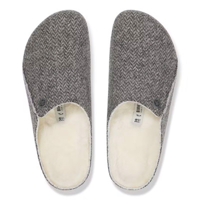 Birkenstock Unisex Zermatt Wool Shearling Herringbone Gray Clog