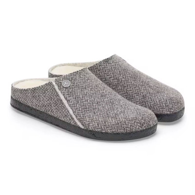 Birkenstock Unisex Zermatt Wool Shearling Herringbone Gray Clog