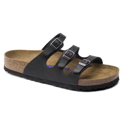 Birkenstock Florida Soft Footbed Sandal – Black Oiled Leather – Women’s