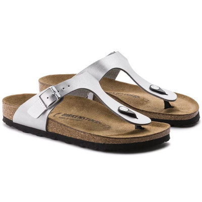 Birkenstock Gizeh Sandal – Silver Birko-Flor Leather – Women’s