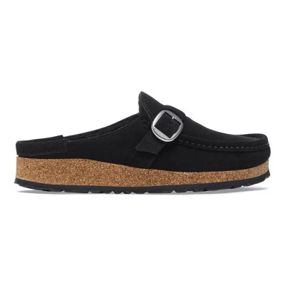 Birkenstock Women's Buckley Shearling Black Suede Leather Clog