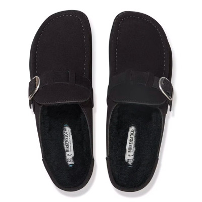 Birkenstock Women's Buckley Shearling Black Suede Leather Clog