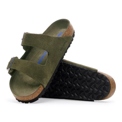 Birkenstock Men's Arizona Soft Footbed Thyme Tonal Suede Leather Sandal