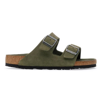 Birkenstock Men's Arizona Soft Footbed Thyme Tonal Suede Leather Sandal