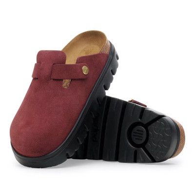 Birkenstock Women's Boston Chunky Zinfandel Suede Leather Clog