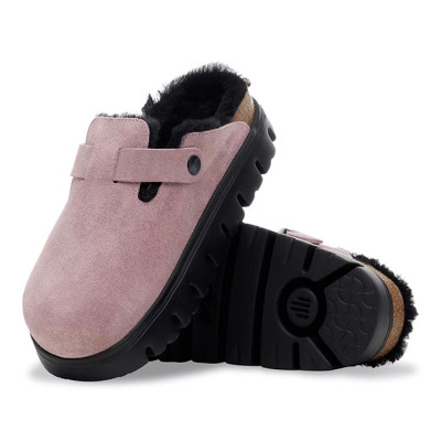 Birkenstock Boston Clog – Chunky Shearling Faded Purple Suede – Women’s