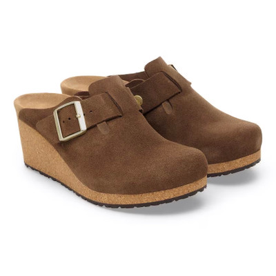 Birkenstock Women's Fanny Dark Tea Suede Leather Clog Birkenstock Women's Fanny Dark Tea Suede Leather Clog