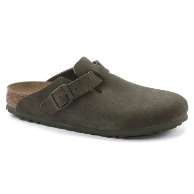 Birkenstock Women's Boston Soft Footbed Thyme Suede Leather Clog
