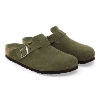 Birkenstock Boston Soft Footbed Clog – Thyme Suede Leather – Men’s