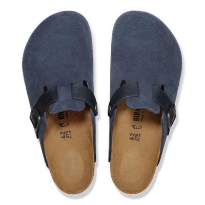 Birkenstock Men's Boston New Navy Suede Oiled Leather Clog