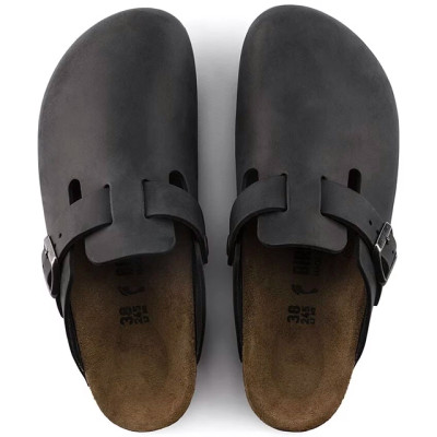 Birkenstock Boston Clog – Black Oiled Leather – Unisex