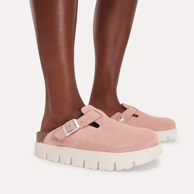 Birkenstock Boston Chunky Clog – Suede Leather Pink Clay – Women’s