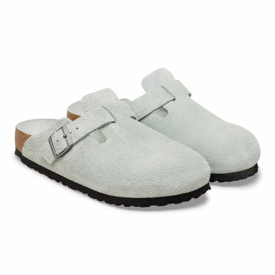 Birkenstock Boston Soft Footbed Clog – Suede Leather Pure Sage – Unisex