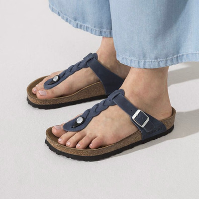 Birkenstock Women's Gizeh Braided Navy Oiled Leather Sandal Birkenstock Women's Gizeh Braided Navy Oiled Leather Sandal