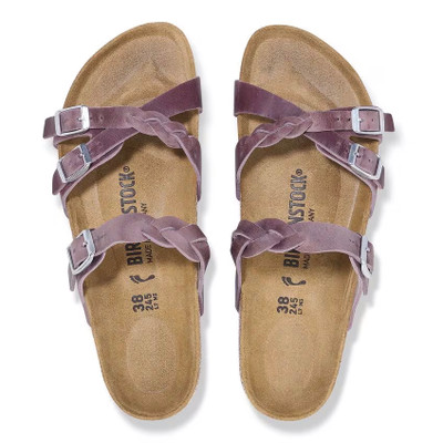 Birkenstock Women's Franca Braided Lavender Oiled Leather Sandal Birkenstock Women's Franca Braided Lavender Oiled Leather Sandal