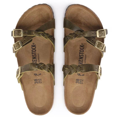 Birkenstock Franca Braided – Women’s Sandal – Green Olive Oiled Leather