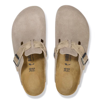 Birkenstock Boston Braided Clog – Taupe Suede Leather – Women’s