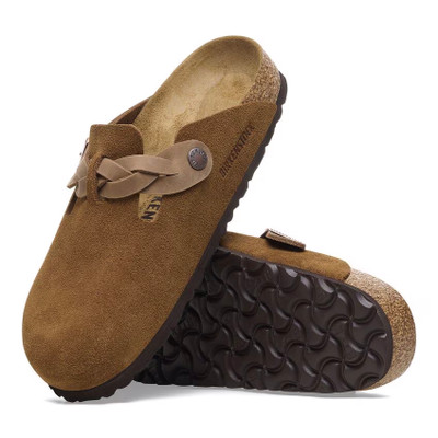 Birkenstock Boston Clog – Braided Mink Suede Leather – Women’s