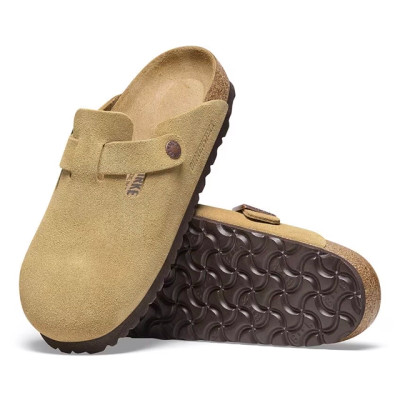 Birkenstock Boston Clog – Latte Cream Suede Leather – Unisex