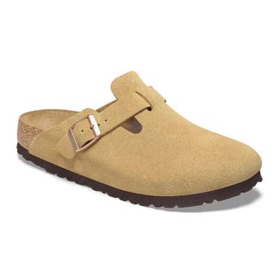 Birkenstock Boston Clog – Latte Cream Suede Leather – Unisex