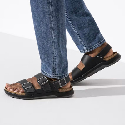 Birkenstock Men's Milano Crosstown Black Oiled Leather Sandal