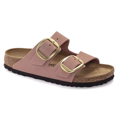 Birkenstock Women's Arizona Big Buckle Old Rose Nubuck Leather Sandal