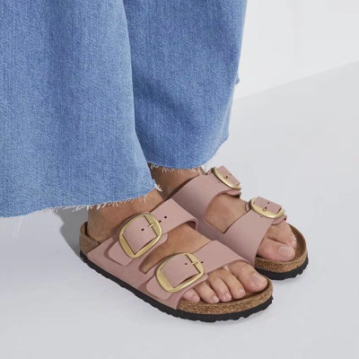 Birkenstock Women's Arizona Big Buckle Old Rose Nubuck Leather Sandal