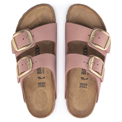 Birkenstock Women's Arizona Big Buckle Old Rose Nubuck Leather Sandal