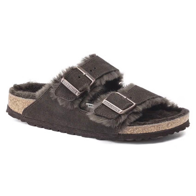 Birkenstock Arizona Shearling Sandal – Mocha Suede Leather – Unisex