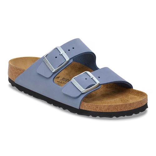 Birkenstock Arizona Stone Blue Nubuck Leather Sandals | Women's
