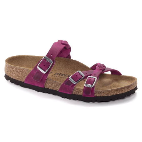 Birkenstock Women's Franca Braided Festival Fuchsia Oiled Leather Sandal Birkenstock Women's Franca Braided Festival Fuchsia Oiled Leather Sandal