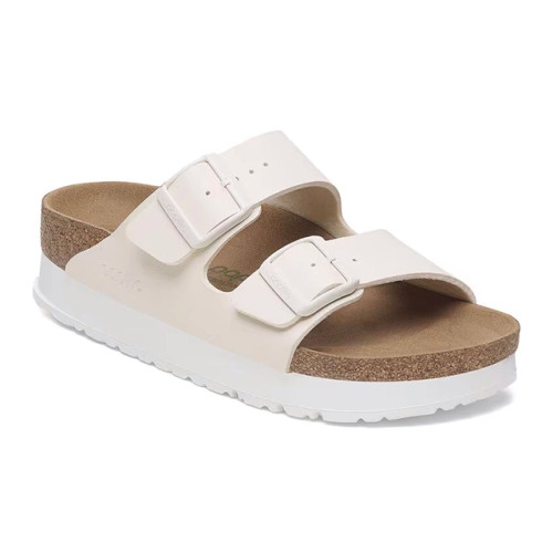Birkenstock Women's Arizona Flex Platform Eggshell Birko-Flor Sandal
