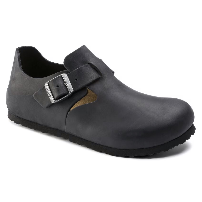 BIRKENSTOCK London ブラック レザー 37 Birkenstock London Black Oiled Leather Shoe | Unisex - Simply