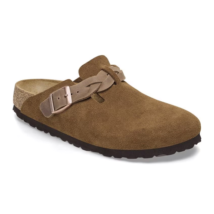 BIRKENSTOCK Bostonミンク　サンダル Birkenstock Boston Braided Mink Suede Leather Clogs | Women's