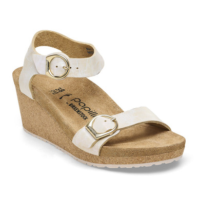 Birkenstock Women's Soley Metallic Silver Nubuck Leather Sandal