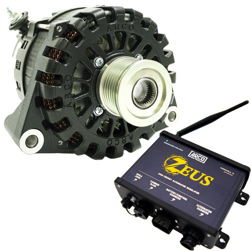 ARCO Zeus 24V 4kW Low Turn On (LTO) N62 Alternator w\/Clutch Pulley  Zeus High-Energy Alternator Regulator [4404-AZ1000]