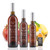 Four different size bottles of Mount Dora Olive Oil Company Pomegranate Quince White Balsamic Vinegar