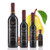 Four different size bottles of Mount Dora Olive Oil Company Cinnamon Pear Dark Balsamic Vinegar